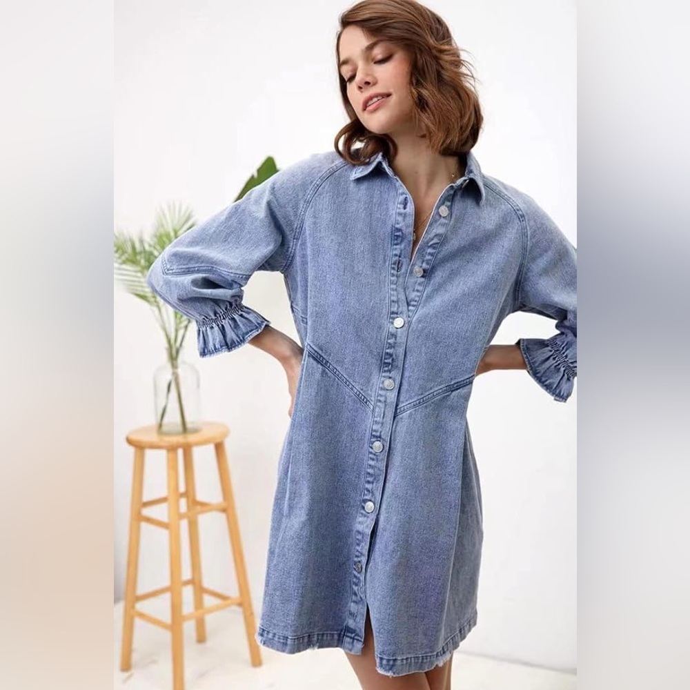 Amazon Blue Denim Mini Dress